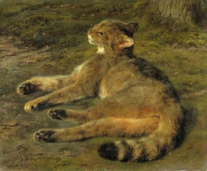 Rosa Bonheur Wild Cat 1850Cat Art, Animal Art, Art Miniatures Etc ...