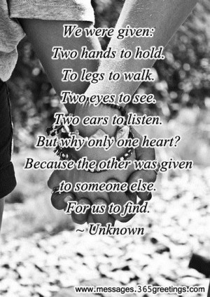 We were given two hands to hold to legs to walk two eyes to see two ...