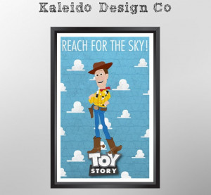 Toy Story Sheriff Woody, 11 x 17 Print, Graphic Quote Wall Art. $18