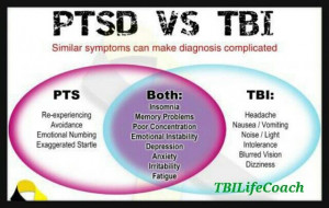 ... infographics about PTSD, TBI (traumatic brain injury), and veterans