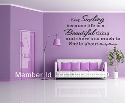 Marilyn-Monroe-Quote-Wall-Sticker-Keep-Smiling-Wall-Art-Decal-Decor ...