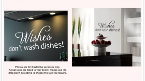 ... WASH DISHES - Kitchen wall sticker quote - art, funny, home [WQ98