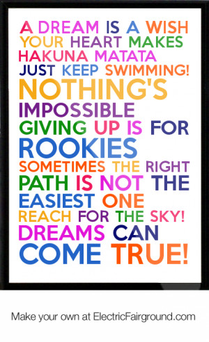 ... HAKUNA MATATA Just keep swimming! nothing's impossible Framed Quote
