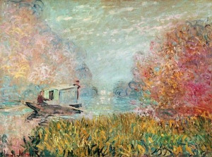Claude Monet, Le Bateau-Atelier sur la Seine (The Boat Studio on the ...