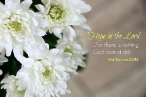 Hope in the Lord....