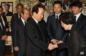 Kim Young Sam mourn the death of former South Korean president Kim