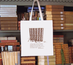 Jane Austen Book Bag, Pride and Prejudice Quote, Austen Tote Bag ...