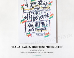 Dalai Lama Quotes: Mosquito - Typog raphy Handmade Lettering Print ...