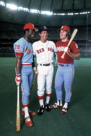 Lou Brock, Carl Yastrzemski and Pete Rose. 1979 All Star Game in ...