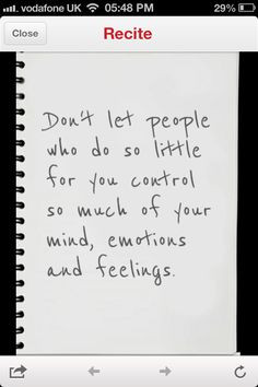 Dont let negative people control your emotions
