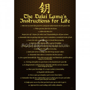 Dalai Lama (Instructions For Life) Art Poster