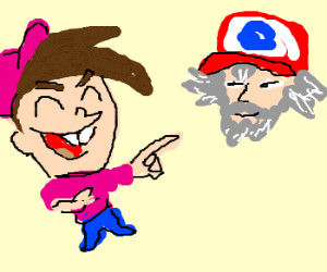 timmy turner makes fun of an old ash ketchum