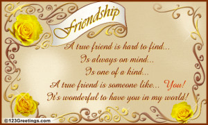 poem friendship quotes | True Friend Is You... Free Quotes & Poetry ...