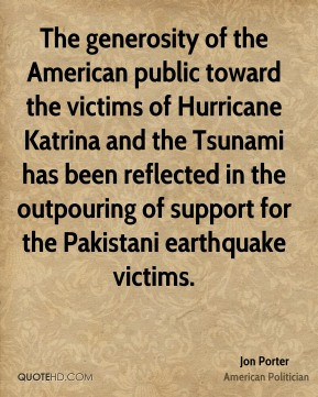 ... in the outpouring of support for the Pakistani earthquake victims