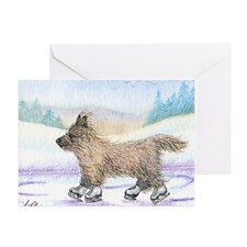 Cairn Terrier ice skater Greeting Card for