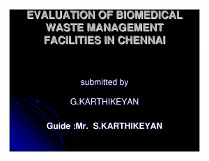 Evaluation Biomedical Waste Management Facilities Chennai
