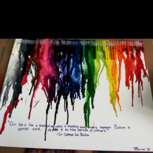 Melted crayons and a quote...I want to do something like this...