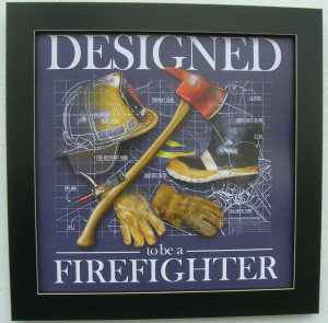 Fireman Pictures Firefighter Framed Country Picture Print Interior ...