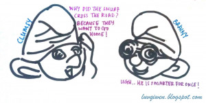 Clumsy people aren't stupid, he is just clumsy - which is just an act ...