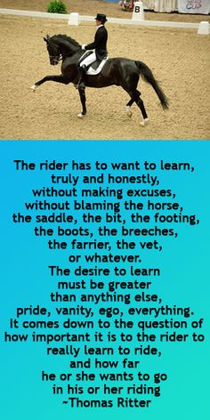 The rider has to want to learn...I DO!!!! More