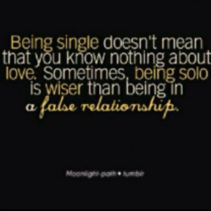 Being single...