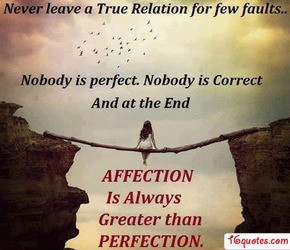 Never Leave a True Relation For Few Faults. Nobody Is Perfect. Nobody ...