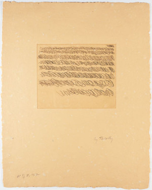 Cy Twombly Note II, 1967 Etching, 25-3/8 x 20-3/8 inches