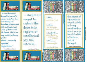 Charlotte Mason Bookmarks colour quotes