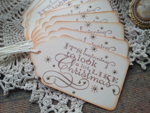 Christmas Quote Holiday Snowflake Gift Tags Set of 6
