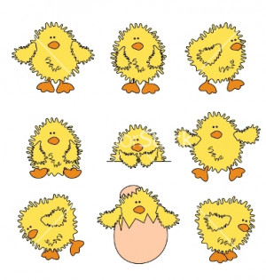 Cute easter chick vector