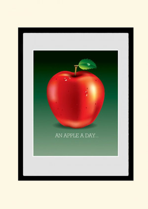 Apple Art Print Motivational Quote An Apple by EclecticPrintShop, $19 ...