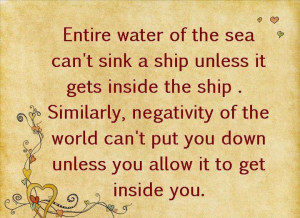 Motivational Quote on negativity and sinking ship
