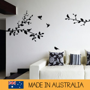 Details about Birds Tree 2 Branches Wall Sticker Family Home Quotes ...