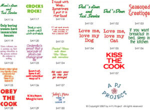 Kitchen Sayings - A PJ Project