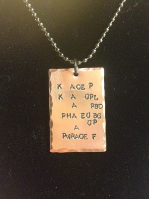 Hand stamped necklace for court reporters - Keep Calm and Make Up a ...