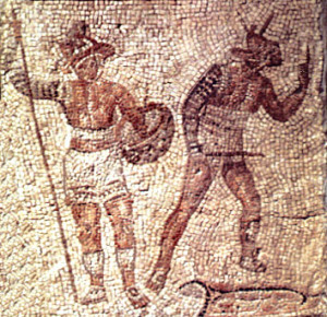 mosaic of gladiators