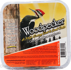 Pine Tree Farms Woodpecker Hi Energy Suet Cake Bird Food 11 oz. (6011)