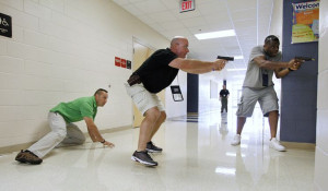 City plays the part of a bystander during the “Active Shooter