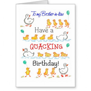 Funny Ducklings Birthday Card for Brother-in-law