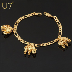 Trendy Charm Bracelets Jewelry Items For Women Fashion 18K Real Gold ...
