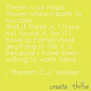 There is no royal, flower-strewn path to success. And if there is, I ...