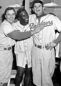 Jackie Robinson Pee Wee Reese Preacher Roe 8x10 Photo Brooklyn Dodgers