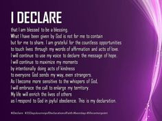 YOUR Declarations