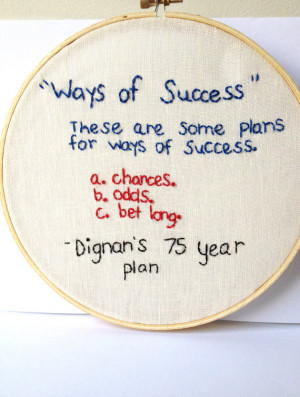 Bottle Rocket Quote Framed Embroidery - Dignan's 75 year plan ...