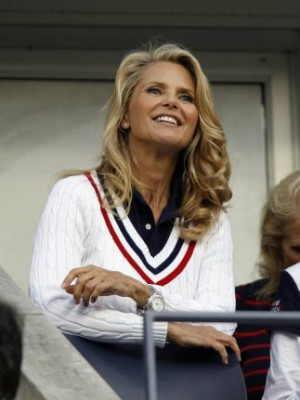 Christie Brinkley watches opening night ceremonies at the US Open ...