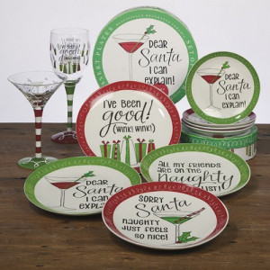 Certified International Christmas sayings dessert plate