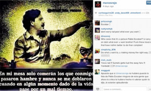 ... fury with Instagram pic of dead Colombian drug lord Pablo Escobar
