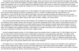 ... on comparison on the us bill of rights and the english bill of rights