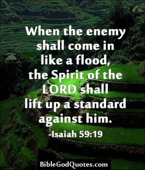 ... Spirit of the LORD shall lift up a standard against him. -Isaiah 59:19