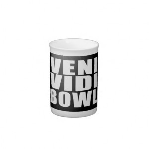 Funny Bowling Quotes Jokes : Veni Vidi Bowl Bone China Mug